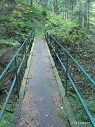 Le pont est usé après des décennies mais semble encore solide